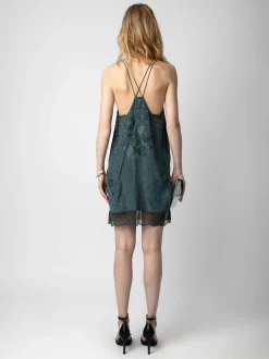 Calissa Jacquard-Kjole I Silke