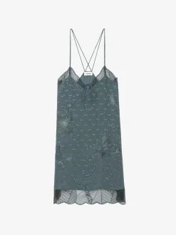 Calissa Jacquard-Kjole I Silke
