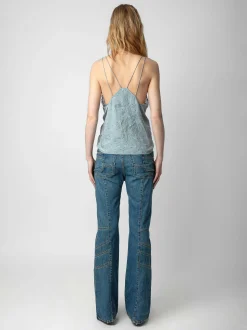 Camisole Capela Rhinestone Silk Jacquard