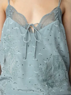 Camisole Capela Rhinestone Silk Jacquard