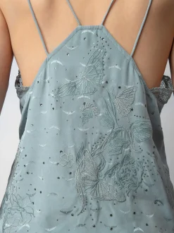 Camisole Capela Rhinestone Silk Jacquard