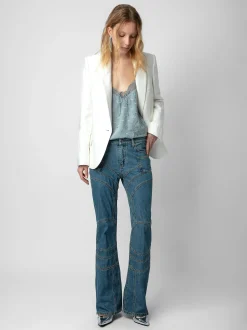 Camisole Capela Rhinestone Silk Jacquard