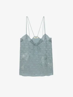 Camisole Capela Rhinestone Silk Jacquard