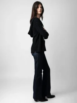 Cosany Rhinestone Cardigan 100% Cashmere
