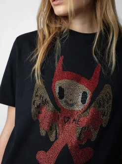 Edwin Devil Strass T-Skjorte