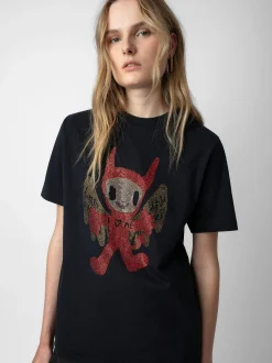 Edwin Devil Strass T-Skjorte