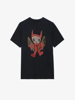 Edwin Devil Strass T-Skjorte