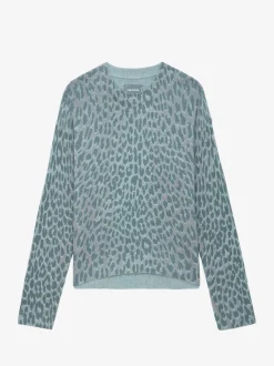 Markus Leopard Genser 100% Cashmere