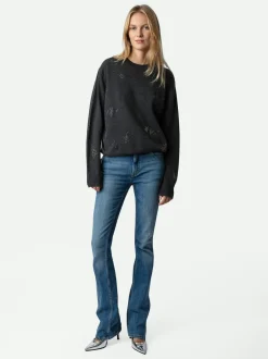 Pravis 100% Cashmere Rhinestone Genser
