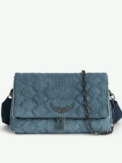 Rocky Denim Glitter Quilted Bag