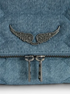 Rocky Denim Glitter Quilted Bag