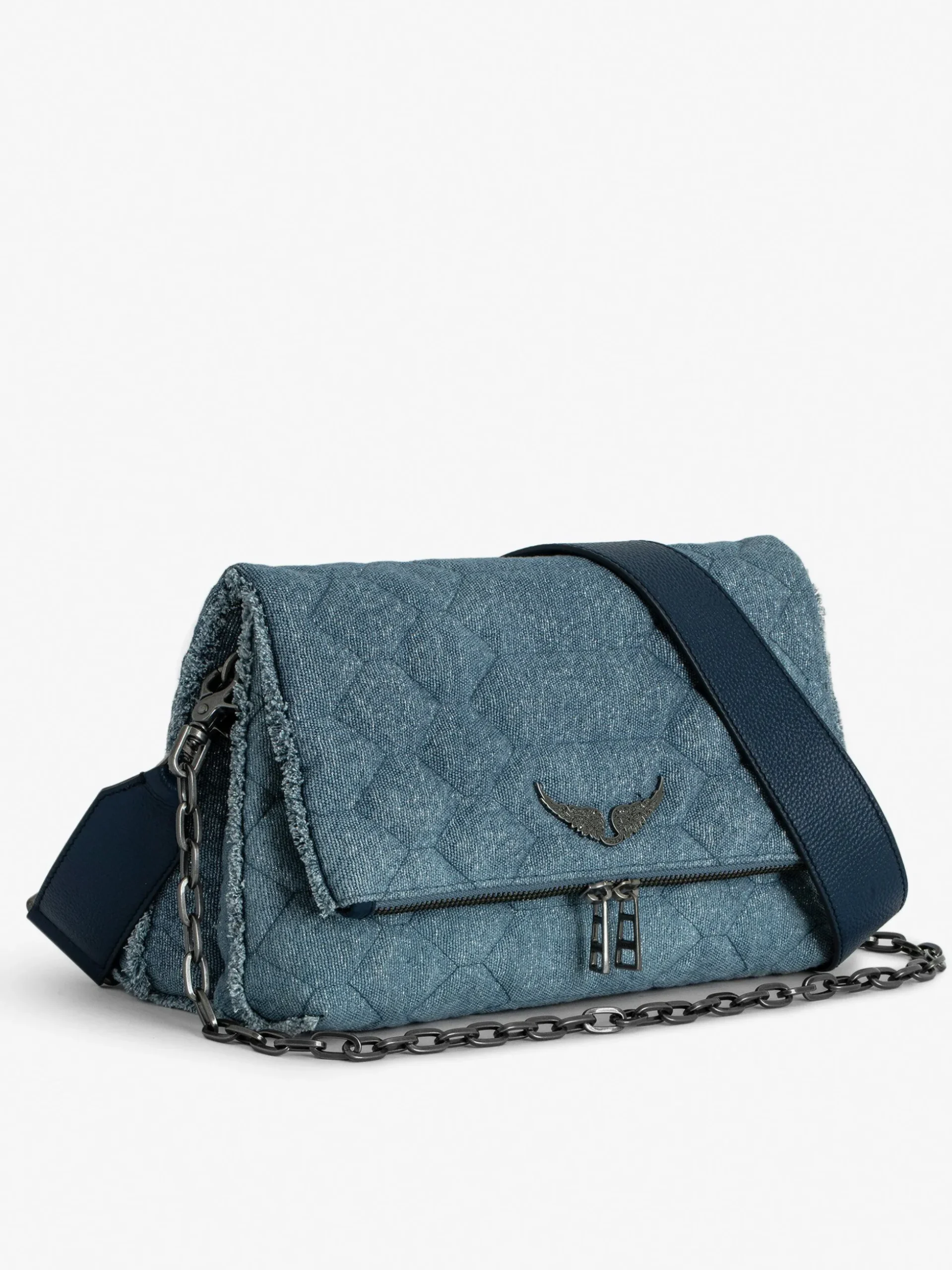 Rocky Denim Glitter Quilted Bag