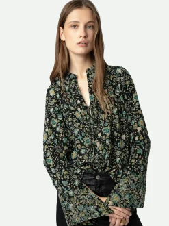Taika Silk Rhinestone Bluse