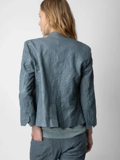 Verys Crumpled Leather Blazer