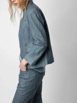 Verys Crumpled Leather Blazer