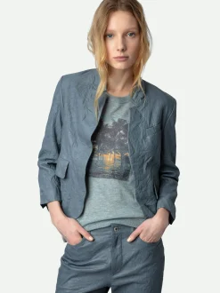 Verys Crumpled Leather Blazer