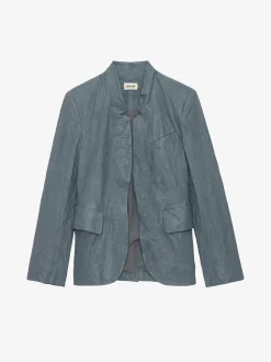 Verys Crumpled Leather Blazer