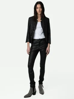 Verys Crumpled Leather Blazer
