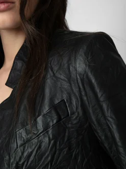 Verys Crumpled Leather Blazer