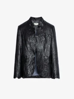 Verys Crumpled Leather Blazer