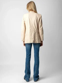 Visko Crinkle Leather Blazer