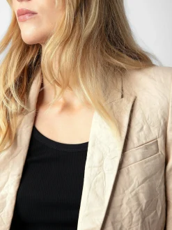 Visko Crinkle Leather Blazer