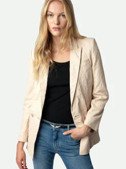Visko Crinkle Leather Blazer