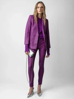 Visko Crinkle Leather Blazer