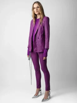 Visko Crinkle Leather Blazer